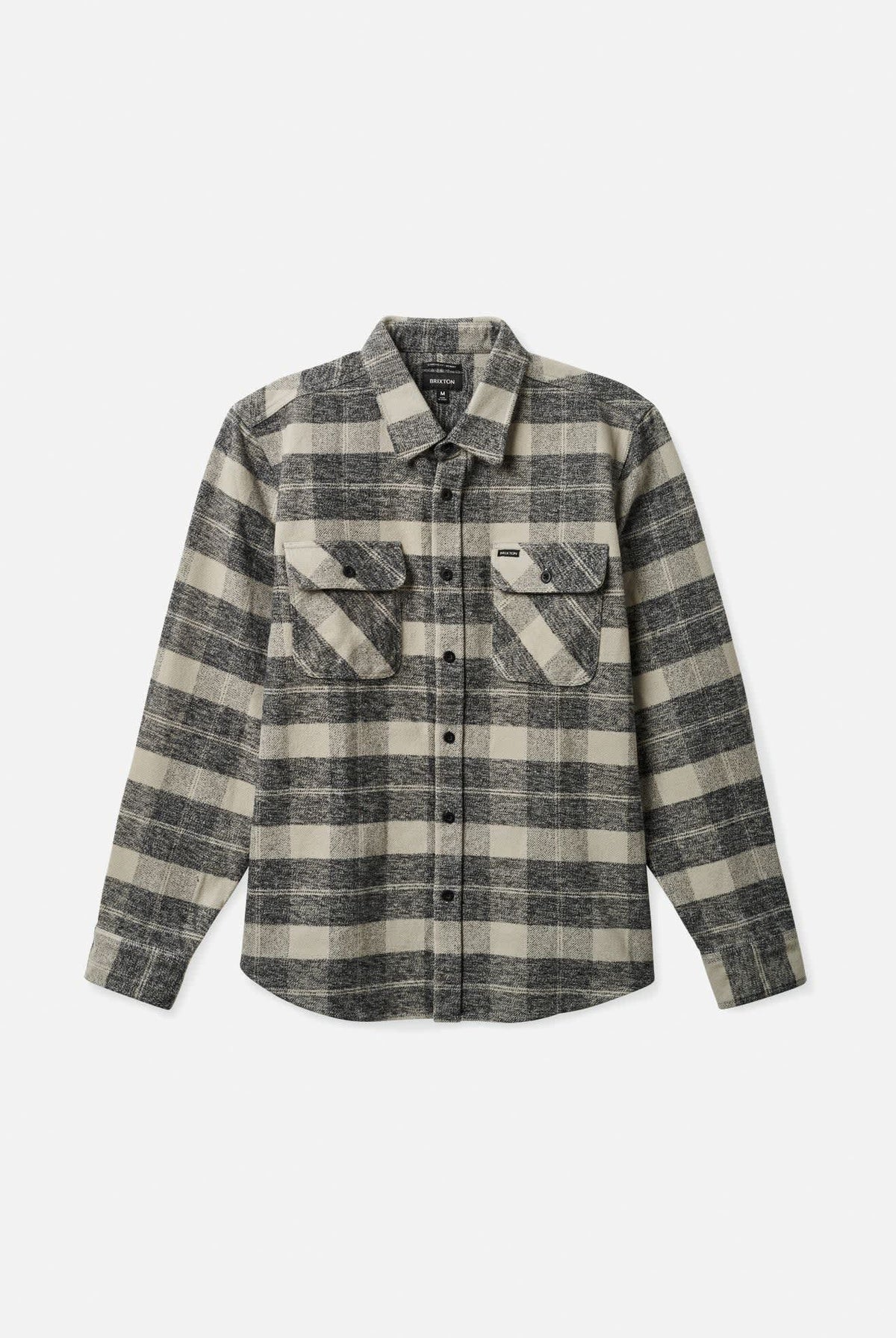 Men's Bowery Heavyweight Flannel in the color Black/Charcoal - Front Product View
