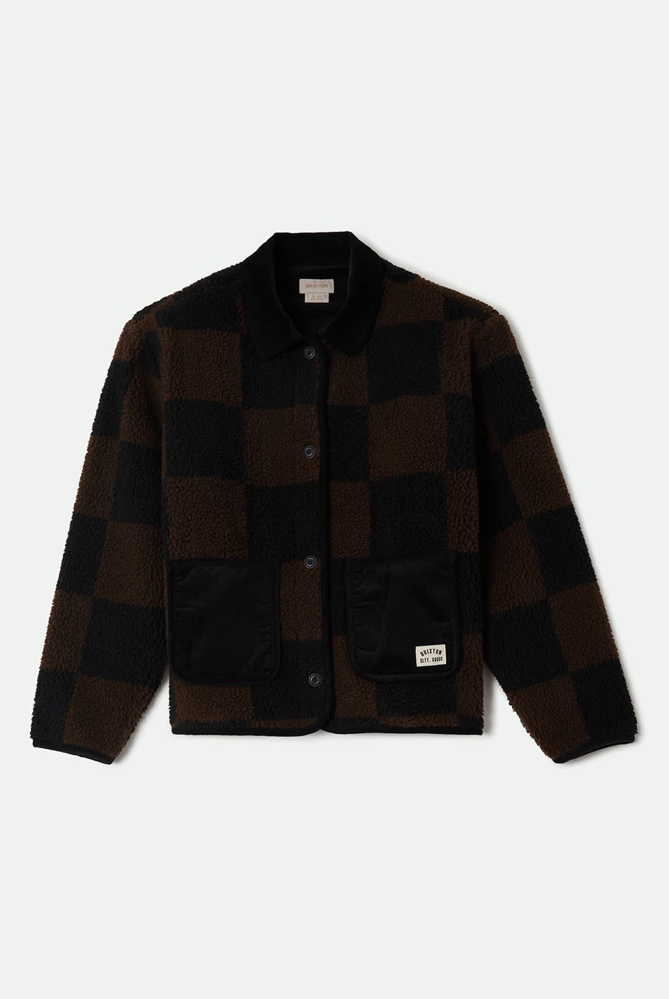 Women's Delilah Quilted Jacket in the color Black/Brown - Front Product View