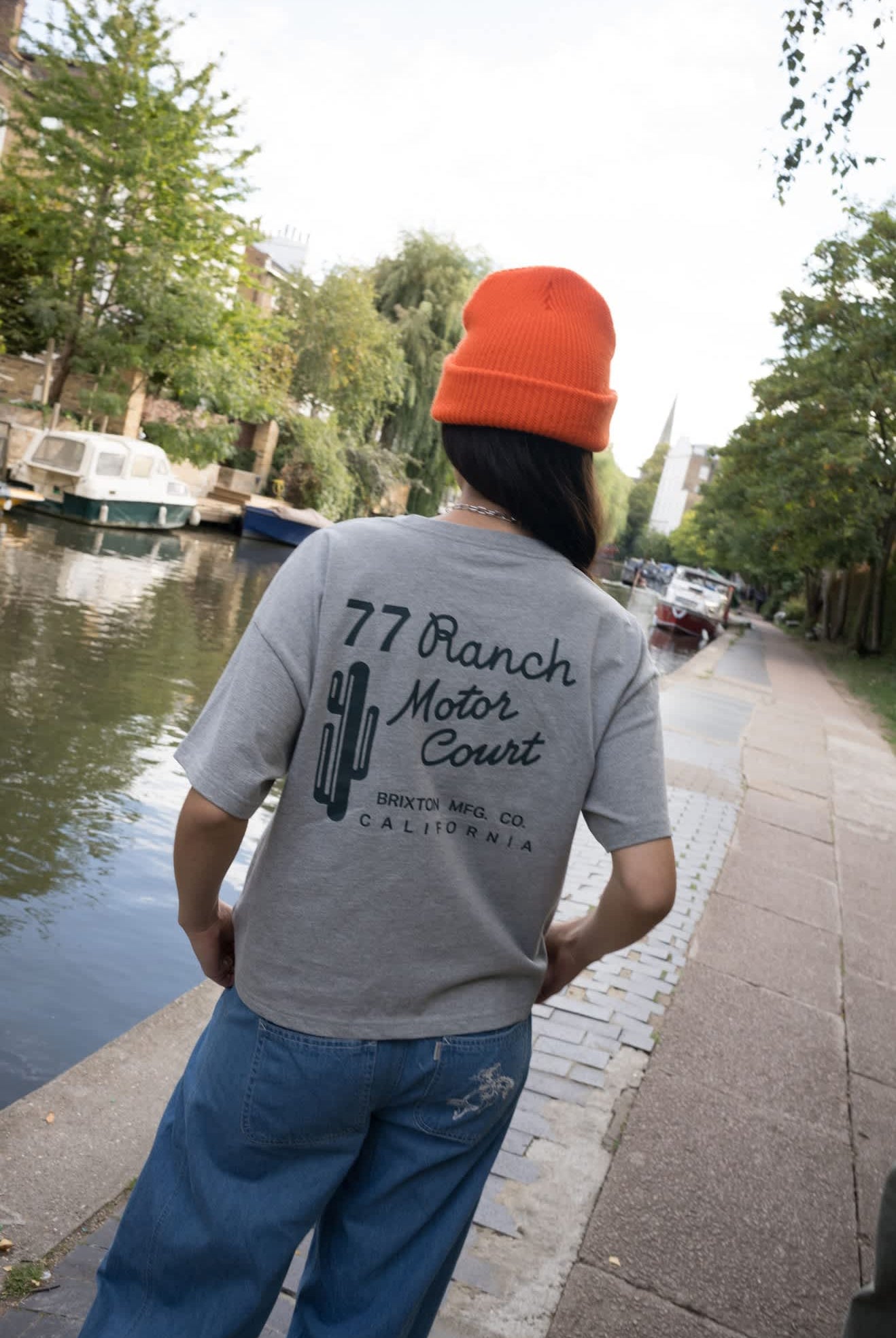 Women's Ranch Motor Court Boxy Crop Top in the color Heather Grey - Women's Lifestyle image