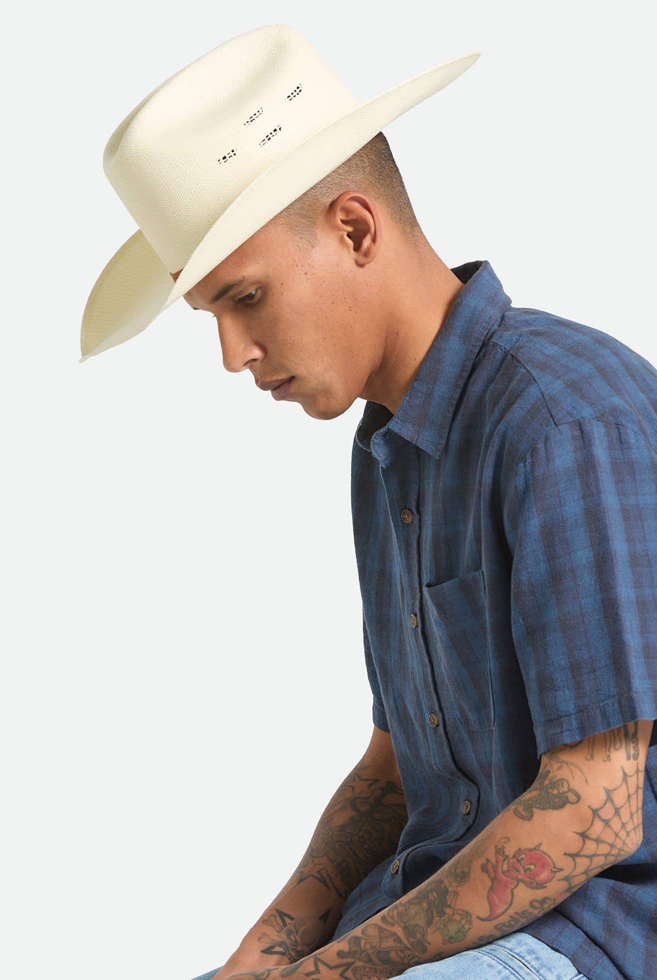 Unisex Laredo Straw Cowboy Hat in the color Bone - Men's Side View
