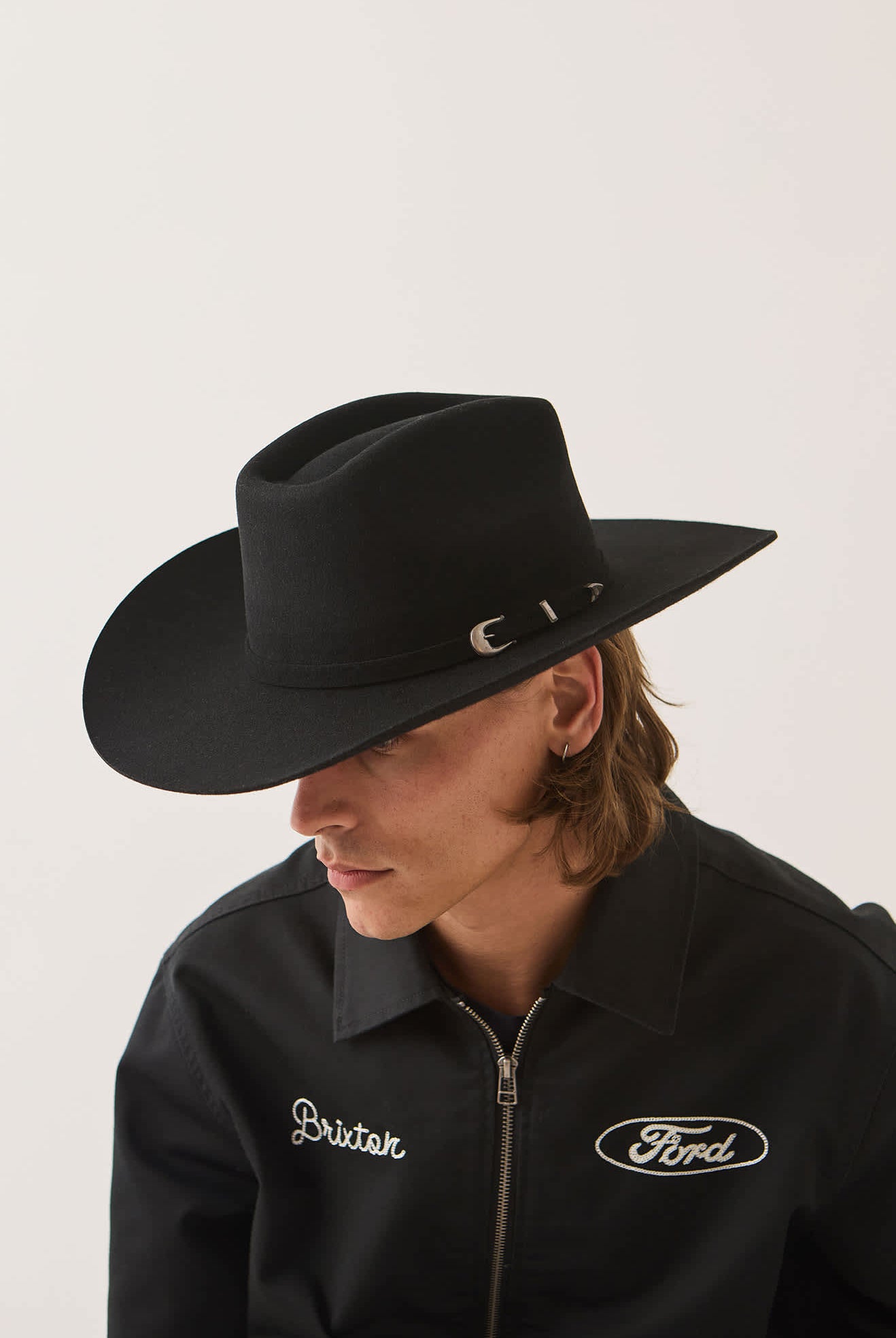 Unisex Prescott Brick Top Cowboy Hat in the color Black - Additional Fit image