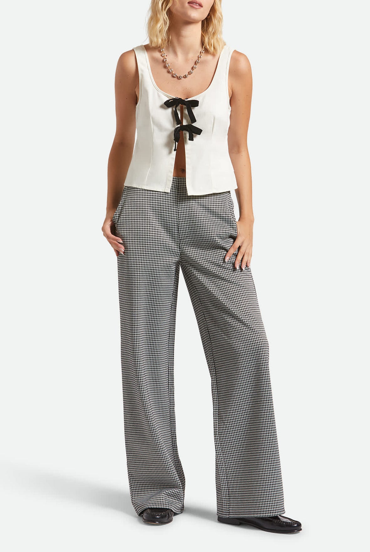 Women's Magnolia Tie Top in the color Off White - Additional Fit image