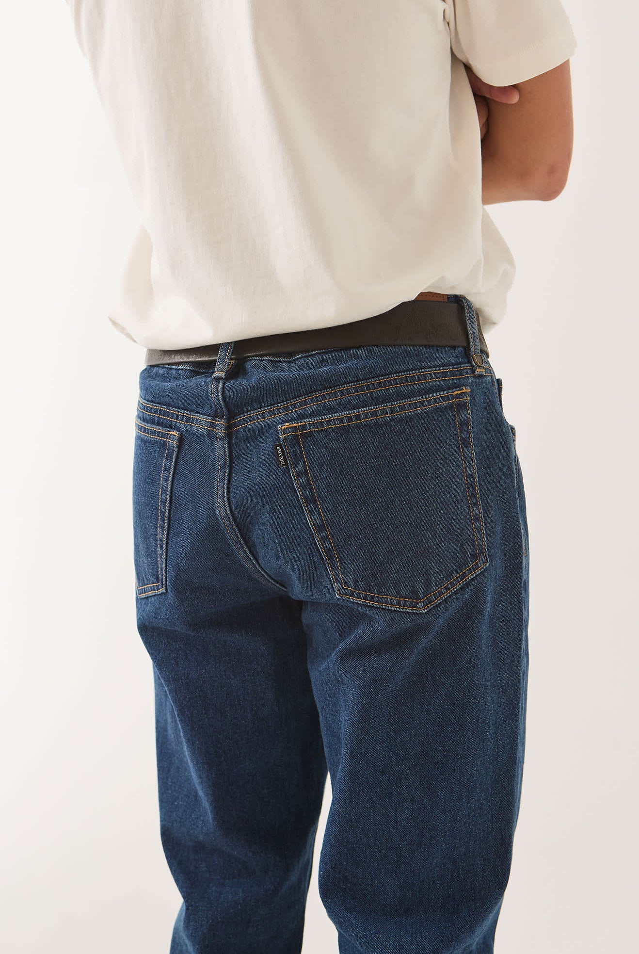 Men's Builders 5-Pocket Pant in the color Dark Denim - Additional Fit image