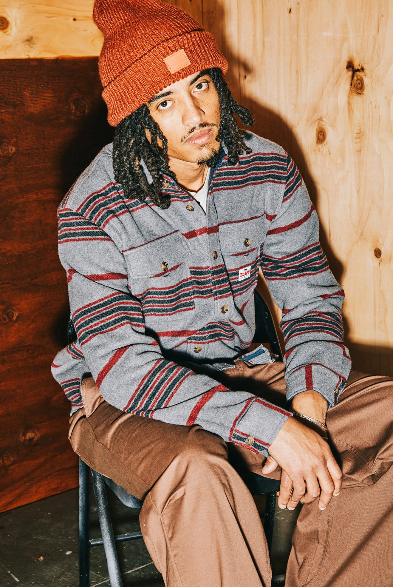 Men's Altered Threads Overshirt in the color Multi Blanket Stripe - Men's Lifestyle image