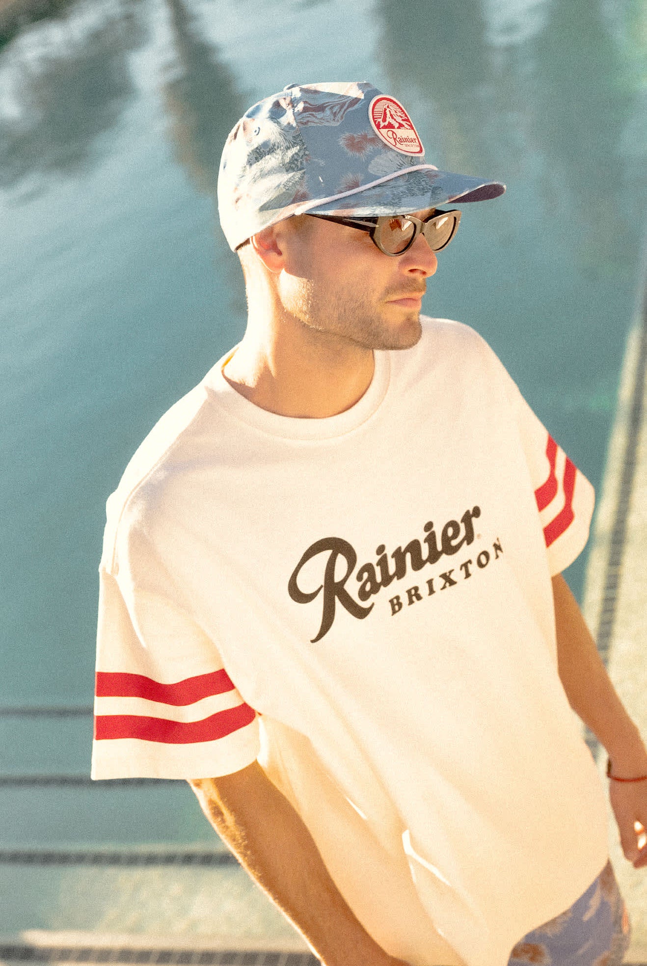 Unisex Rainier X Brixton Snapback in the color Blue Sky - Men's Lifestyle image