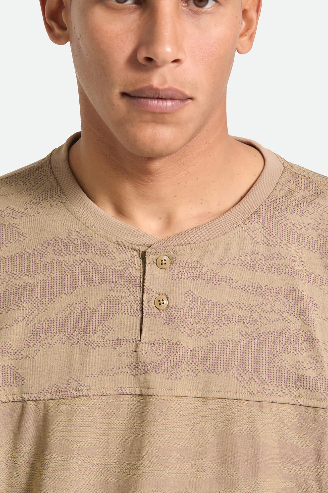 Men's Journey Short Sleeve Henley in the color Desert Tiger Camo - Additional Fit image