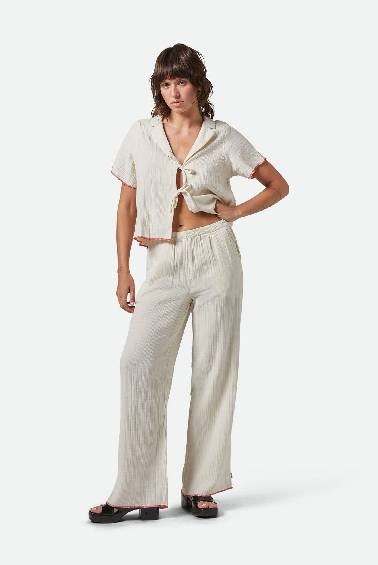Women's Wandering Hudson Lounge Pant in the color Off White - Women's Front View