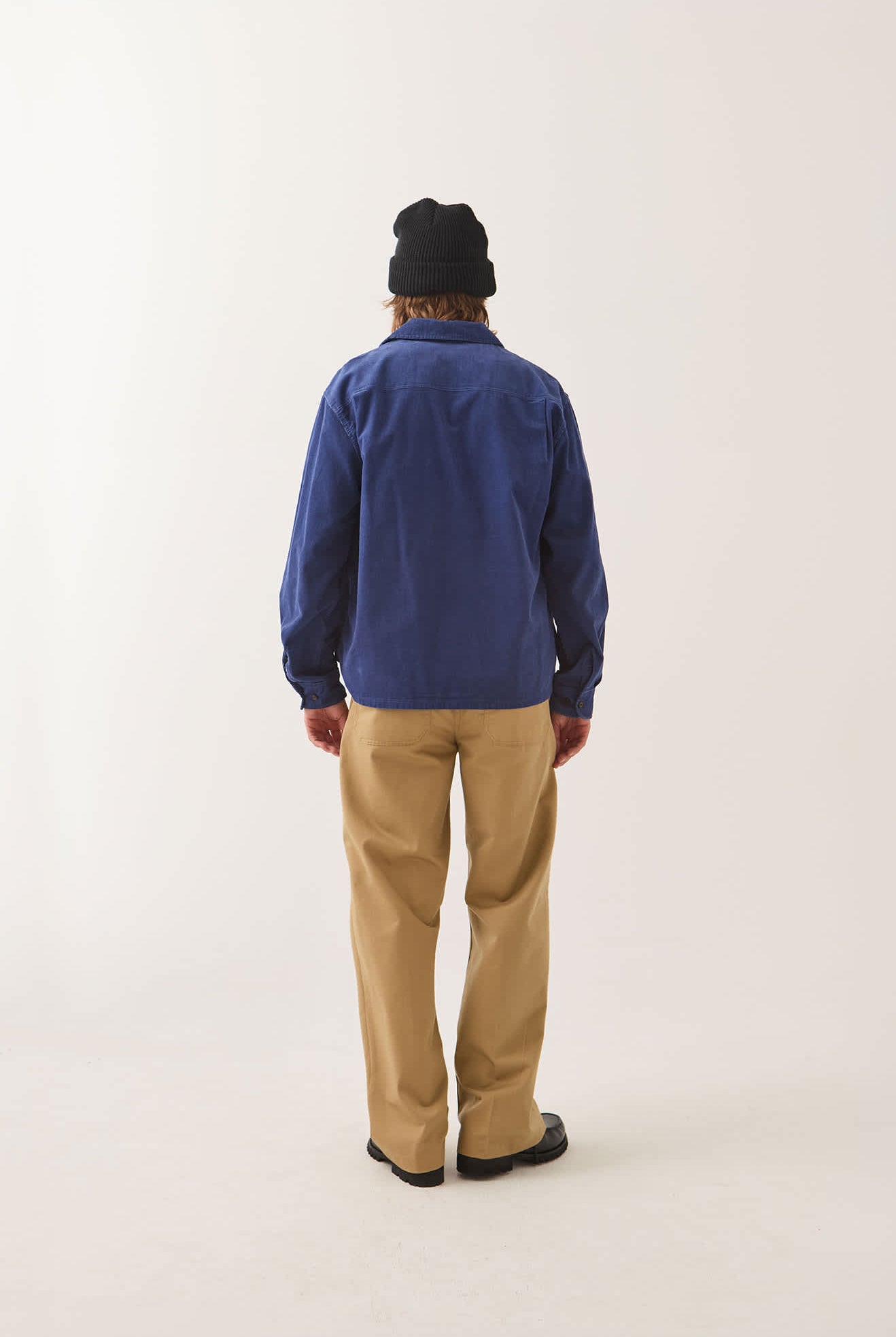 Men's Century Overshirt in the color Blue/Navy Shadow - Men's Back View
