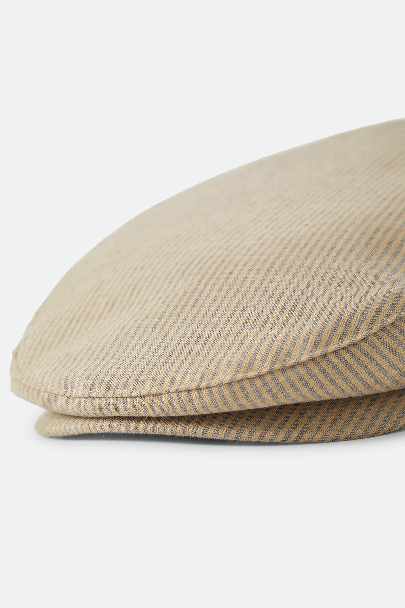 Unisex Hooligan Flat Cap in the color Khaki Stripe/Washed Black - Additional Laydown image