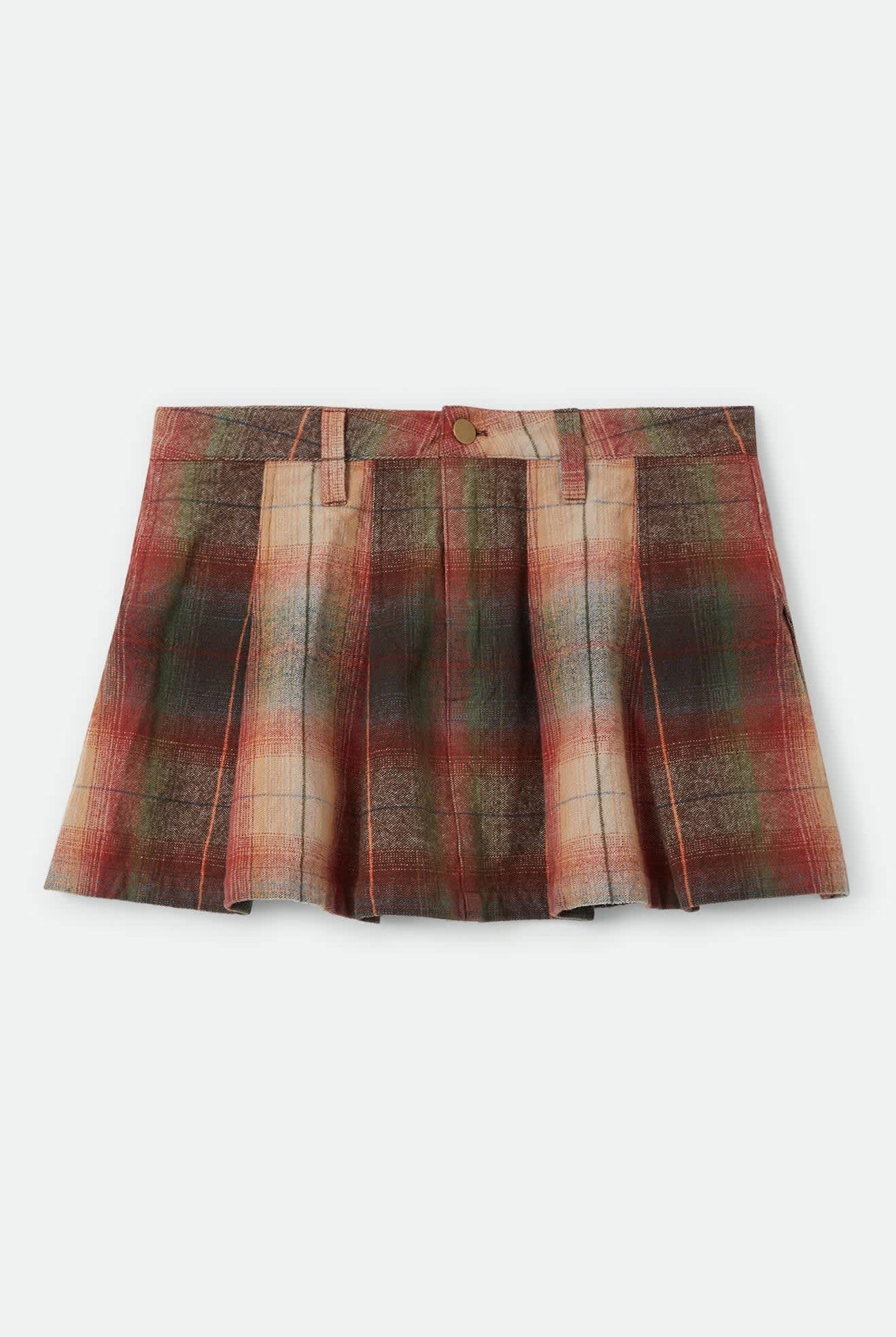 Women's Pleated Mini Skirt in the color Multi Shadow - Front Product View