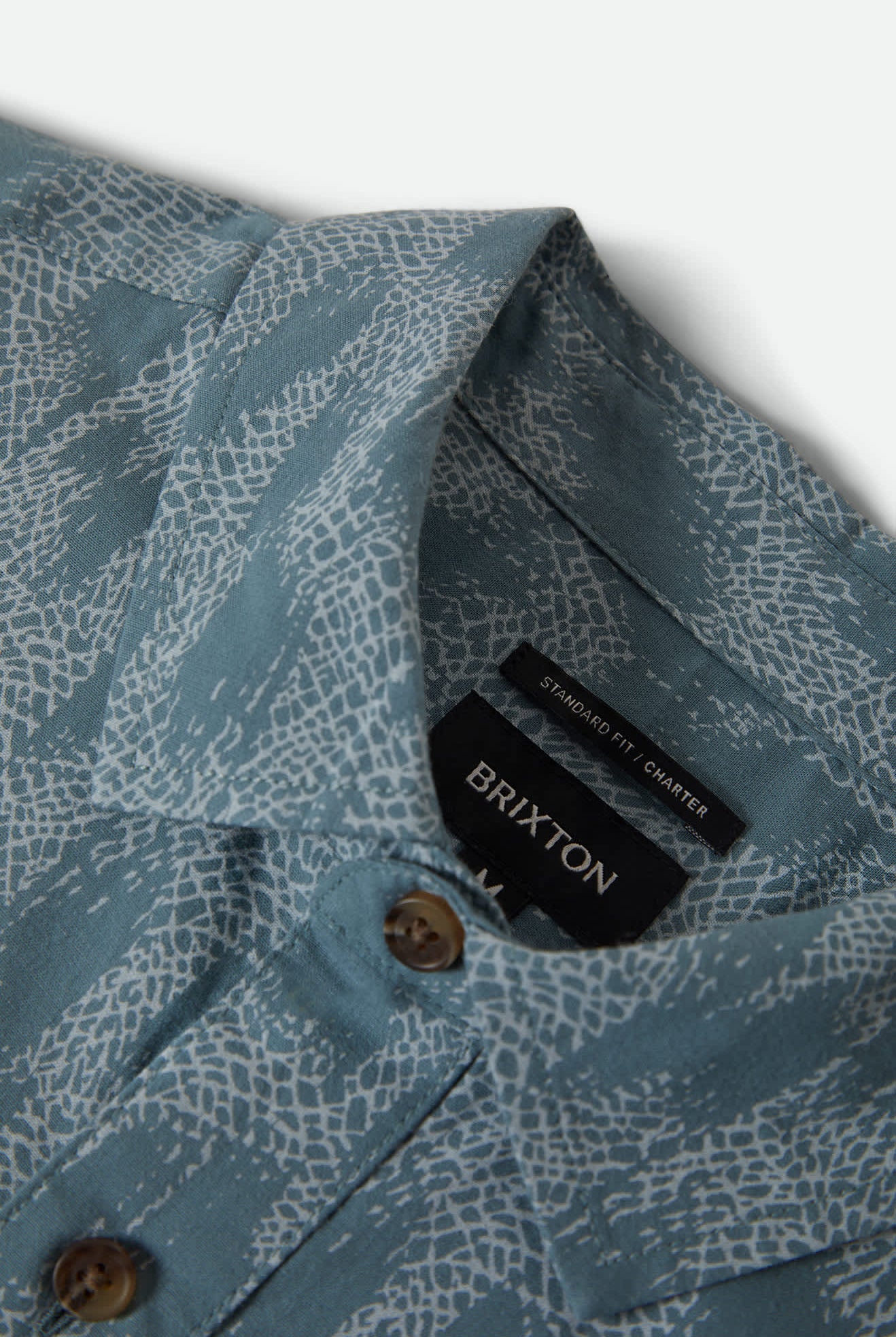 Men's Charter Print Short Sleeve Shirt in the color Trooper Crackle Paint - Additional Laydown image