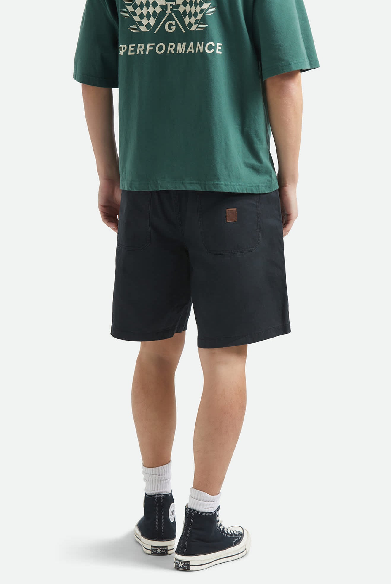 Men's Surplus Vintage Wash Herringbone Short in the color Washed Black - Men's Back View