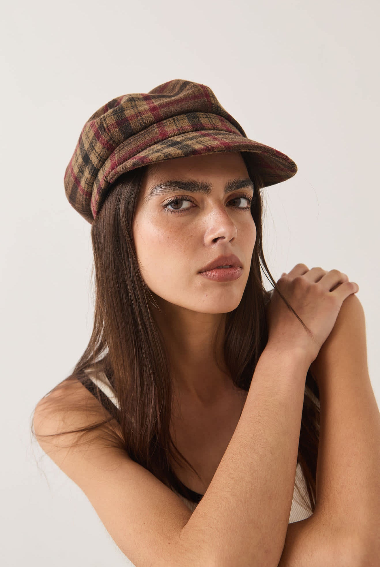Women's Bailey Cap in the color Sand/Red/Brown - Women's Side View
