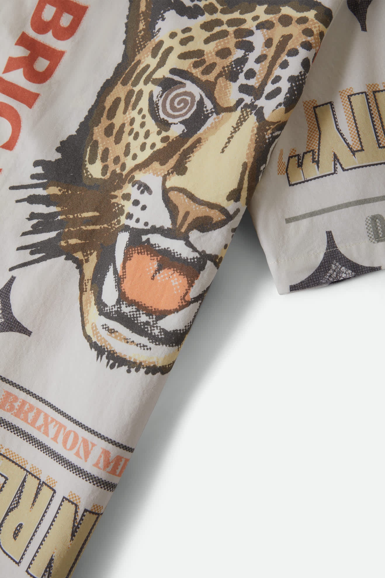 Men's Bunker Twisted Stripe Short Sleeve Camp Collar Shirt in the color Lost In Reality Print - Additional Laydown image