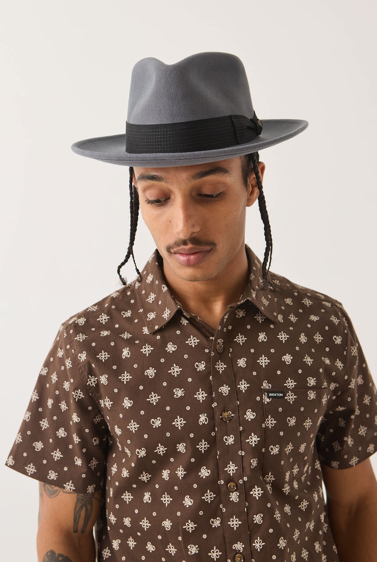 Unisex Eames Fedora in the color Future Grey/Black - Men's Front View