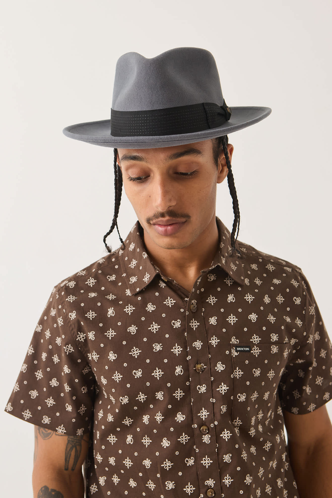 Unisex Eames Fedora in the color Future Grey/Black - Men's Front View