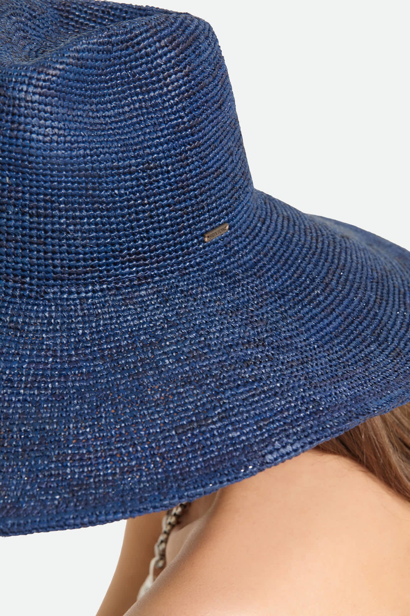 Women's Helena Straw Sun Hat in the color Midnight Blue - Additional Fit image
