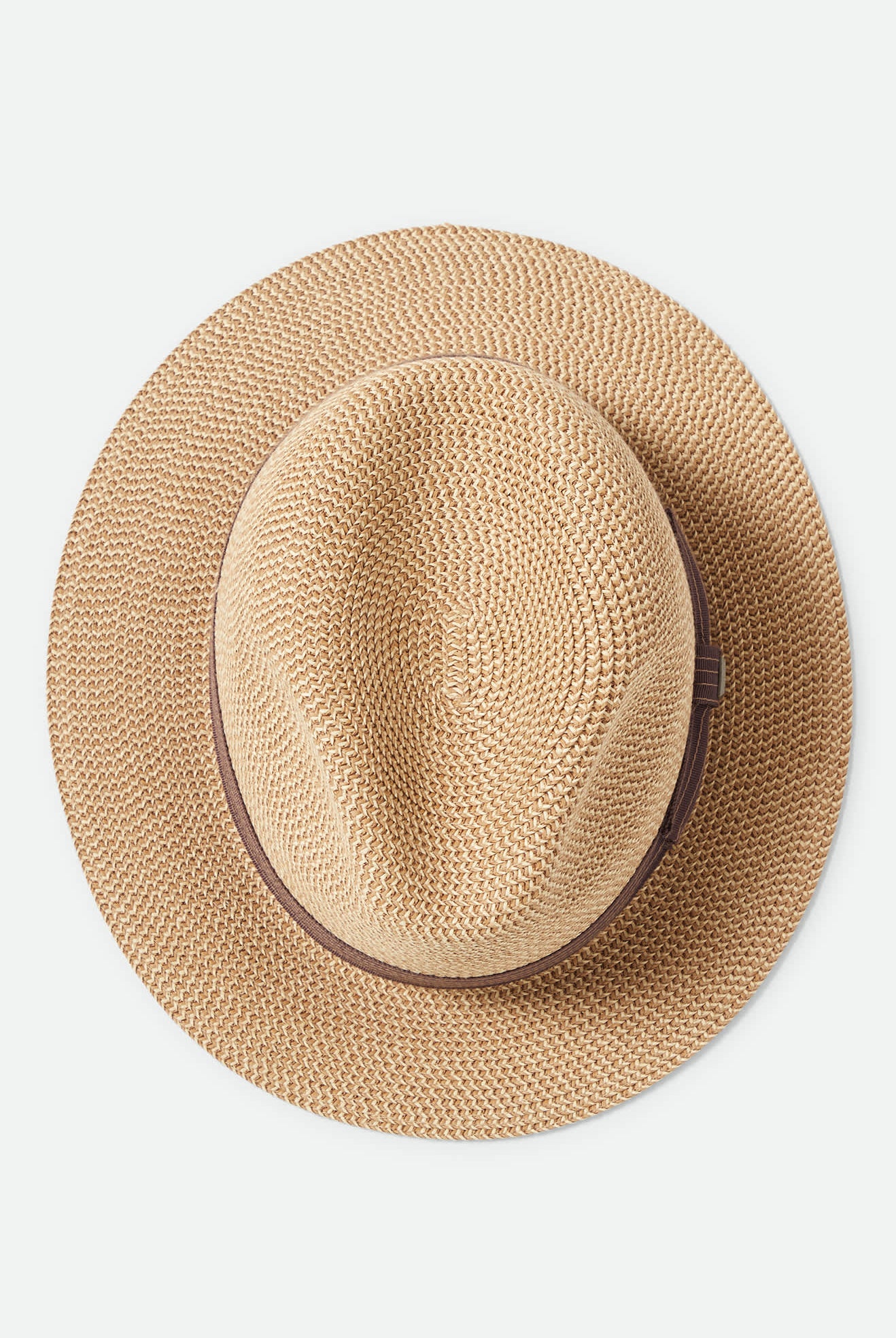 Unisex Roma Straw Packable Fedora in the color Multi Brown/Chocolate - Additional Laydown image