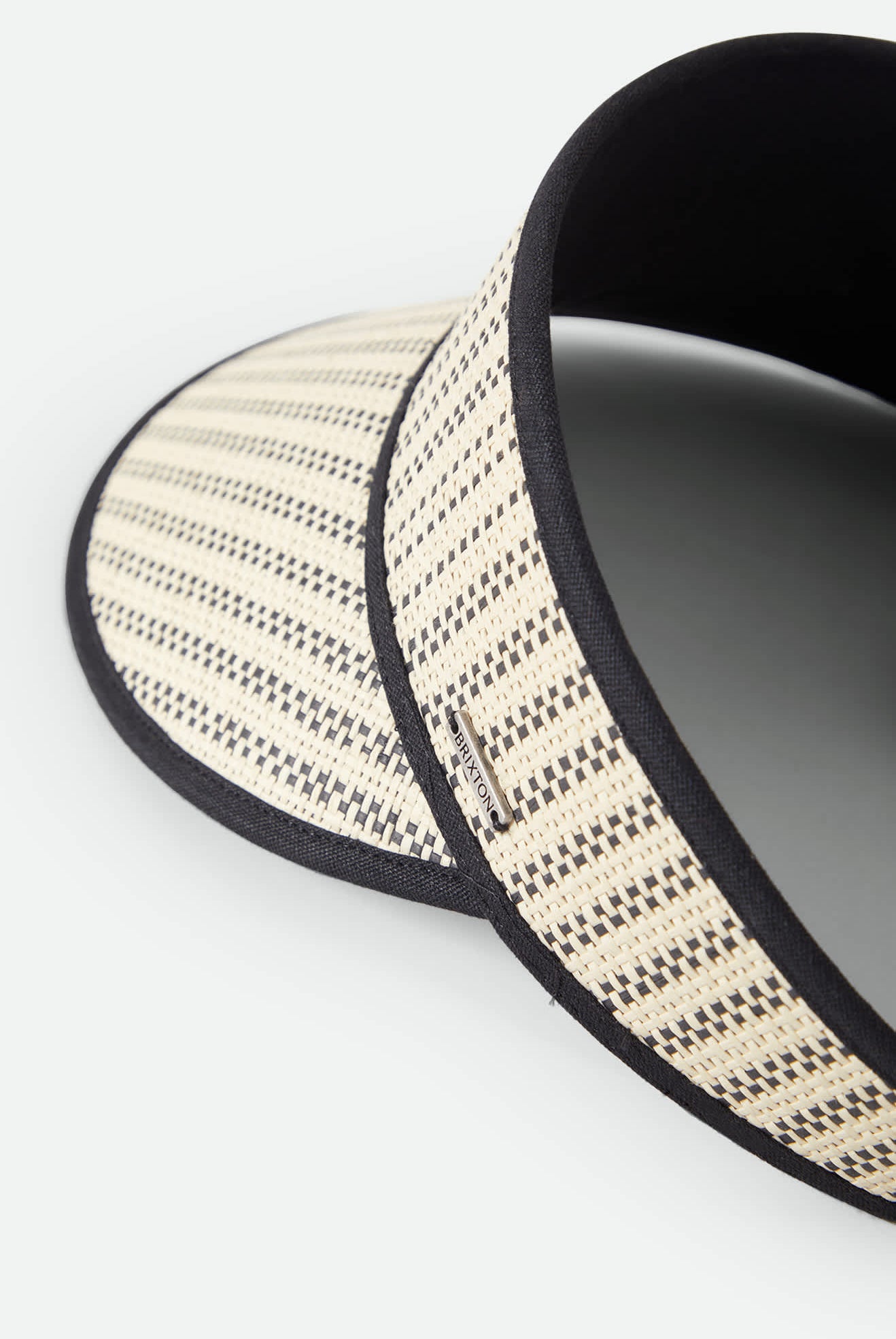Women's Newport Straw Visor in the color Black/Natural - Additional Laydown image