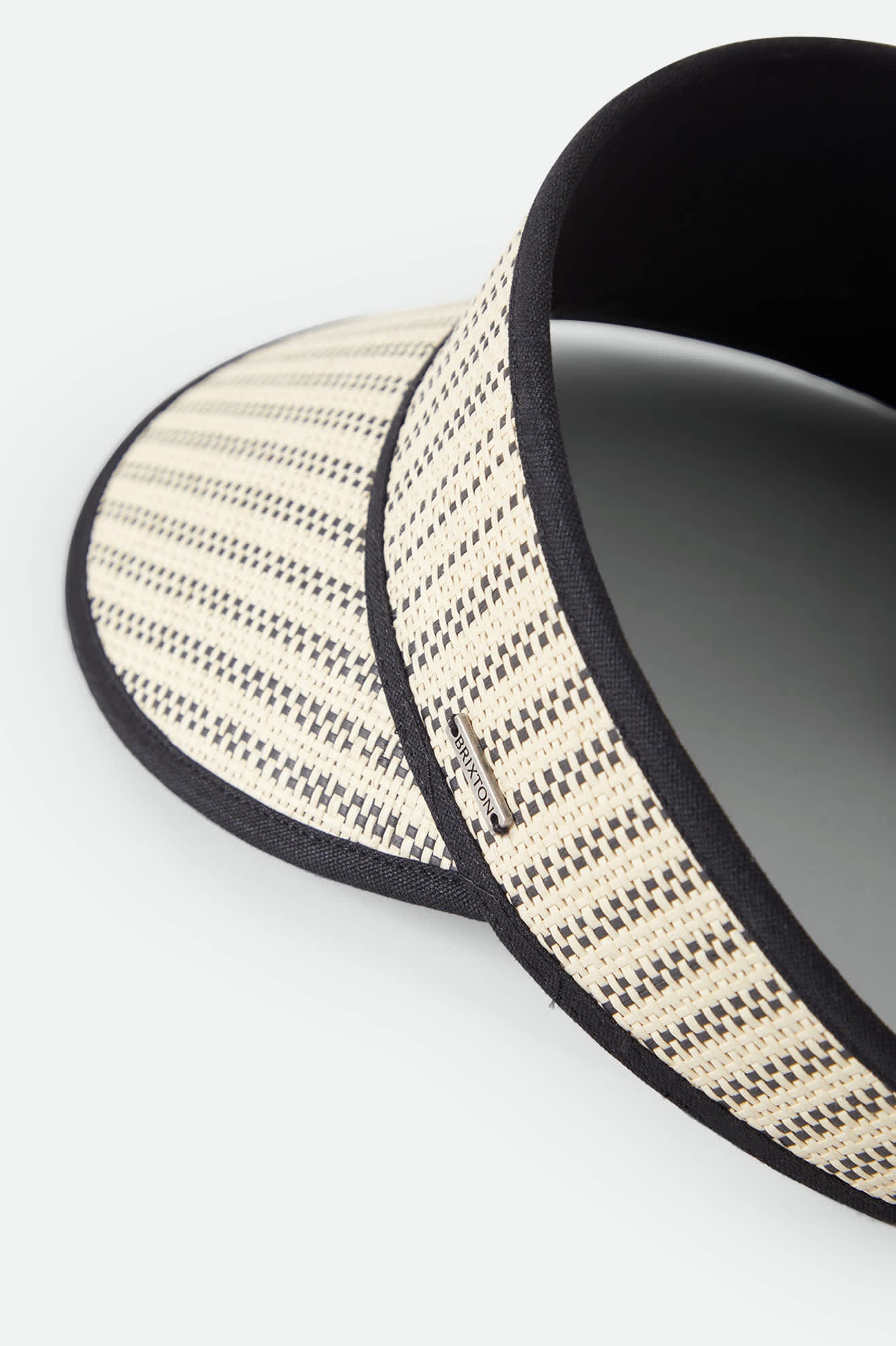 Women's Newport Straw Visor in the color Black/Natural - Additional Laydown image