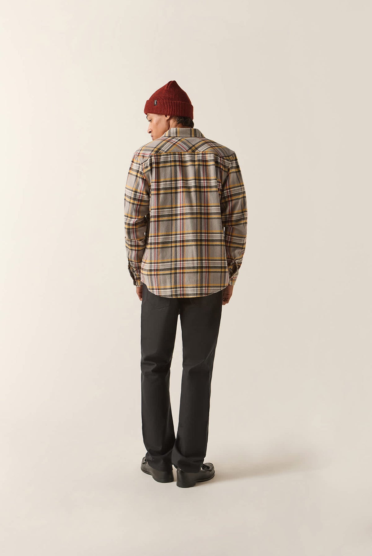 Men's Bowery Flannel in the color Washed Grey/Multi - Additional Fit image