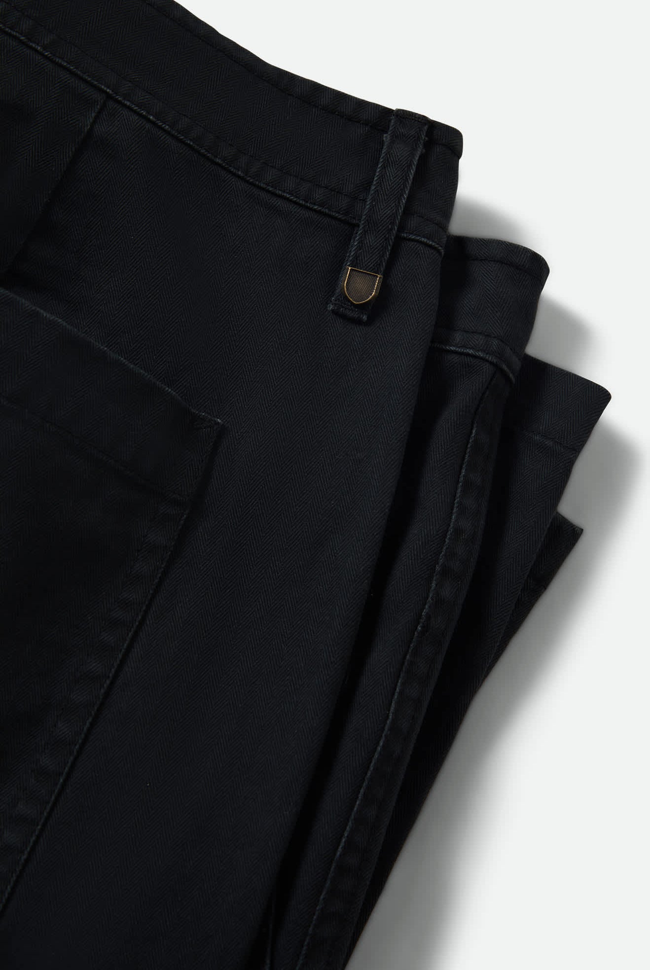 Men's Surplus Vintage Wash Herringbone Short in the color Washed Black - Additional Laydown image