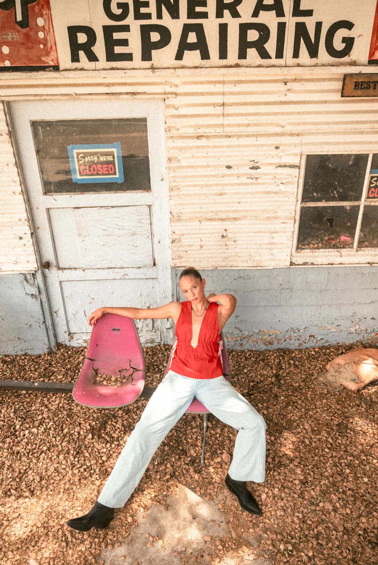 Women's The Chloe 5-Pocket Pant in the color Two Boot Stripe - Women's Lifestyle image