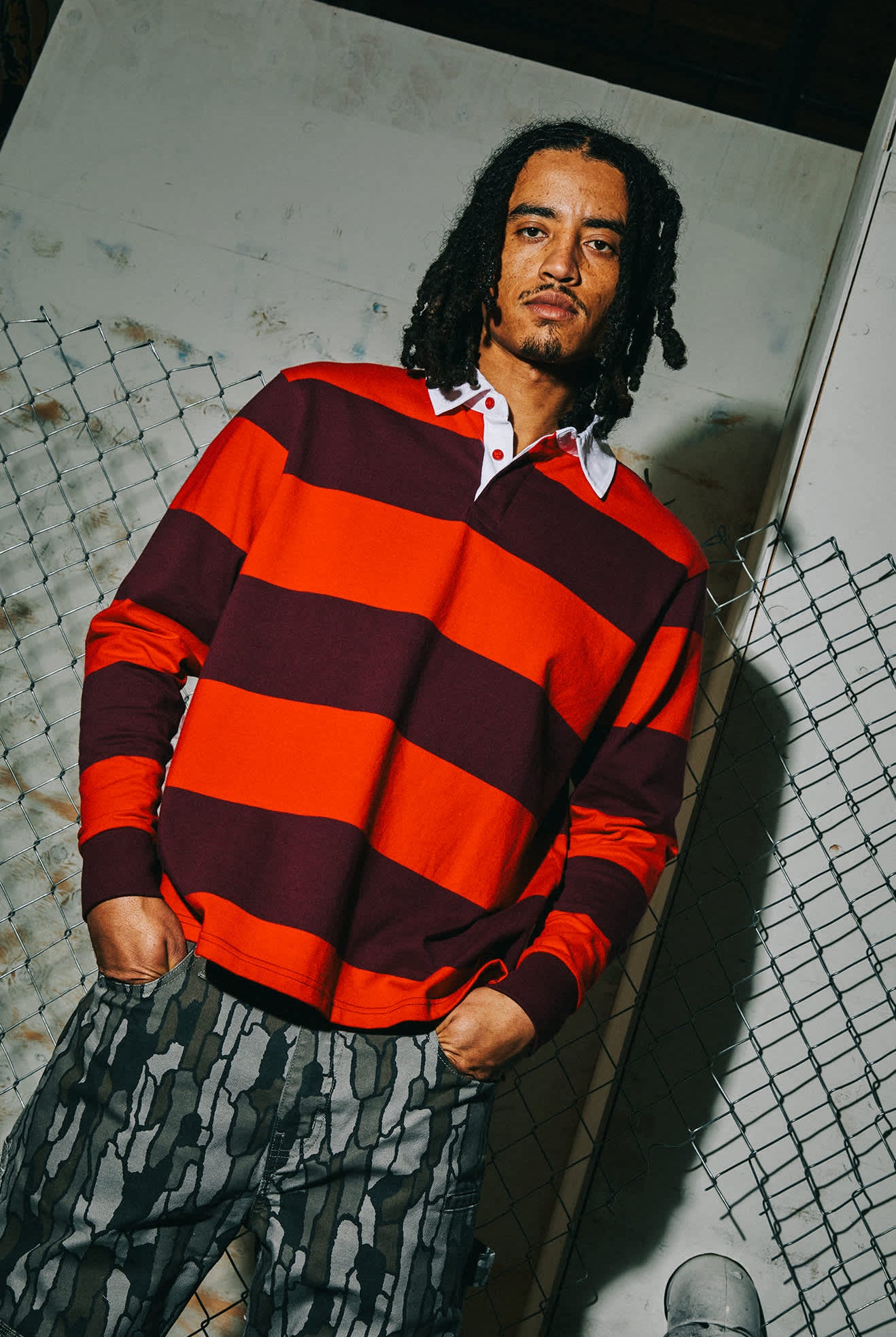 Men's Union Heavyweight Rugby Polo in the color Adrenaline Rush/Port - Men's Lifestyle image