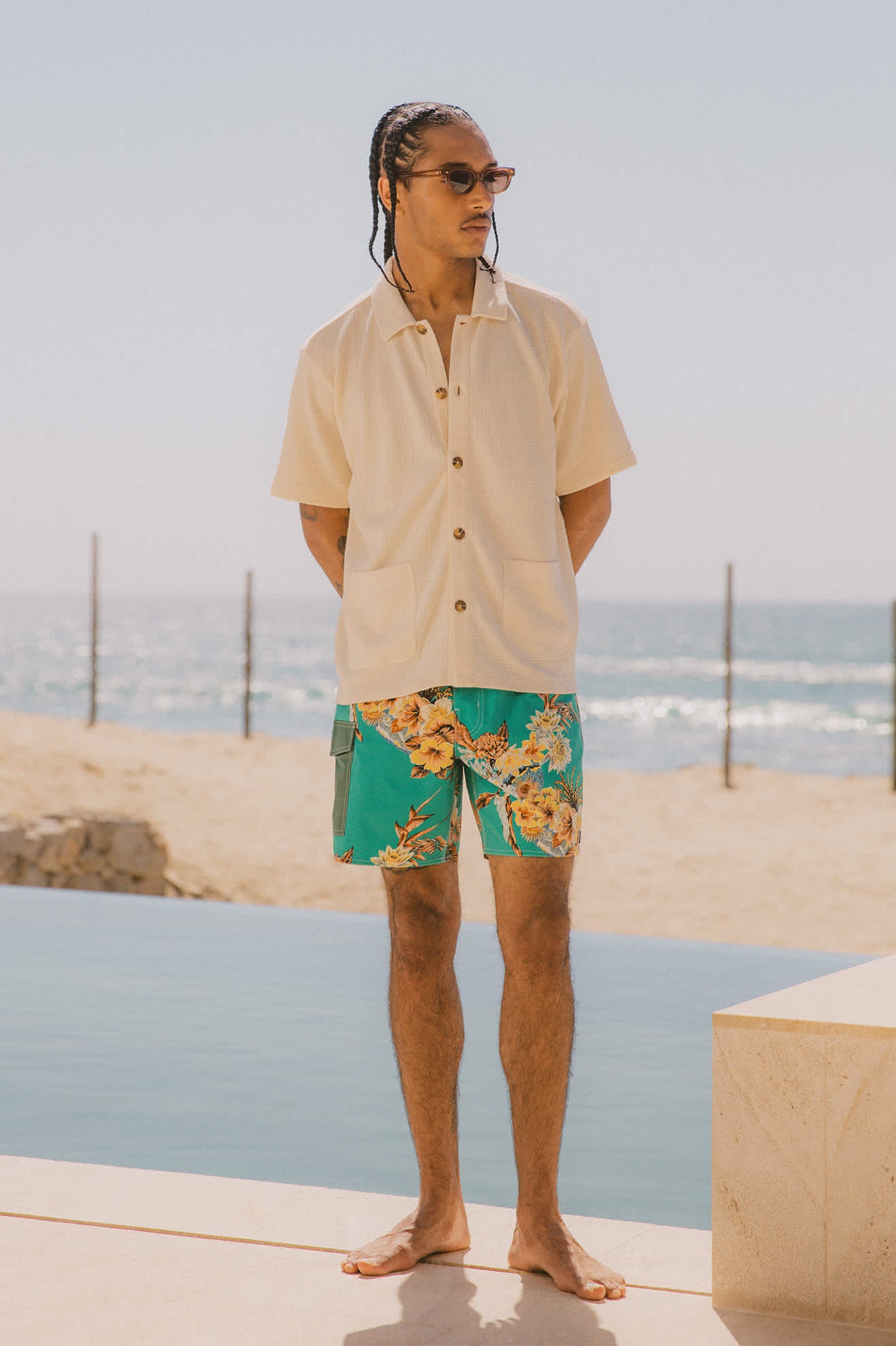 Men's Poolside Short Sleeve Shirt in the color Off White - Men's Lifestyle image