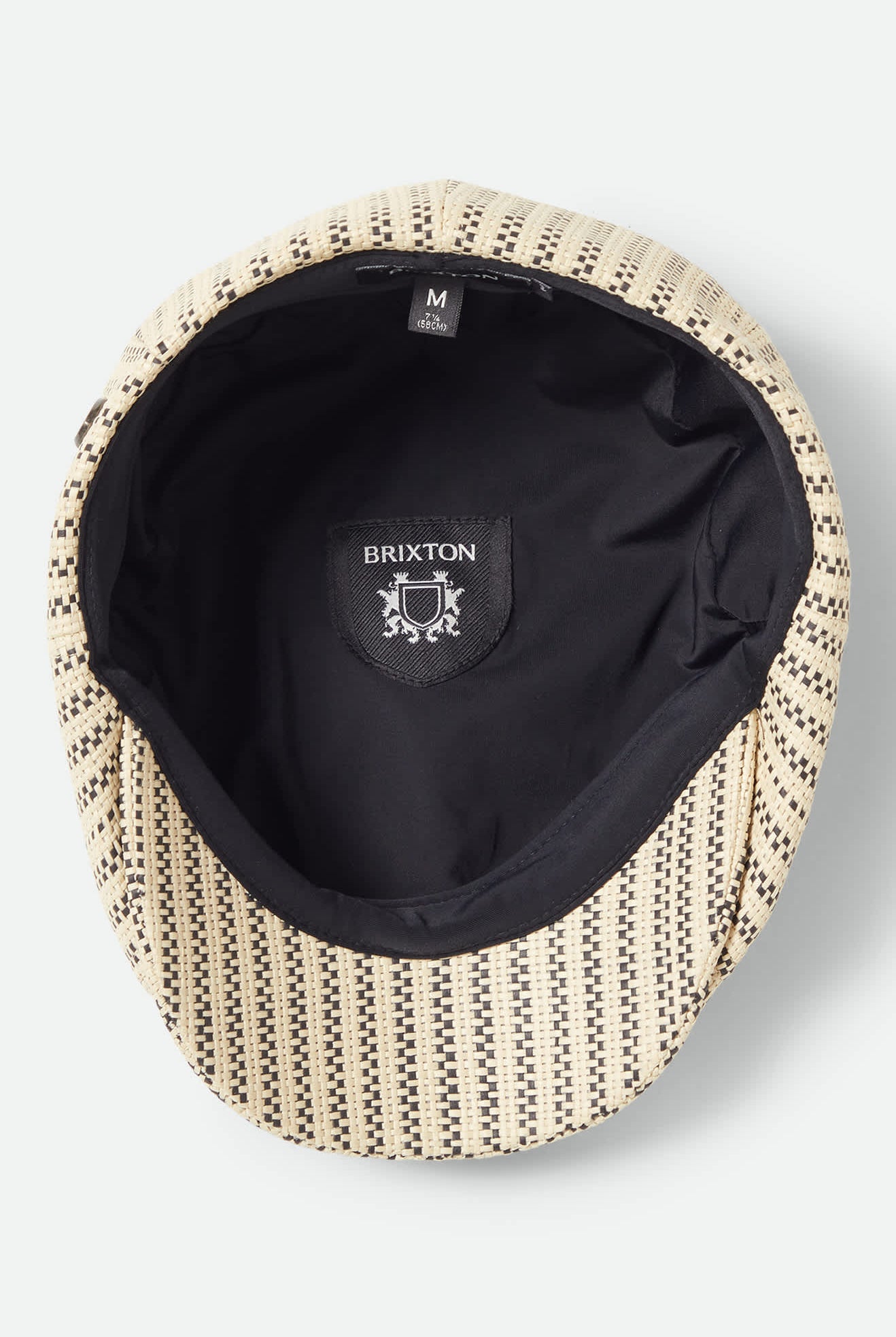 Unisex Brood Lightweight Newsboy Cap in the color Natural/Black Straw - Additional Laydown image