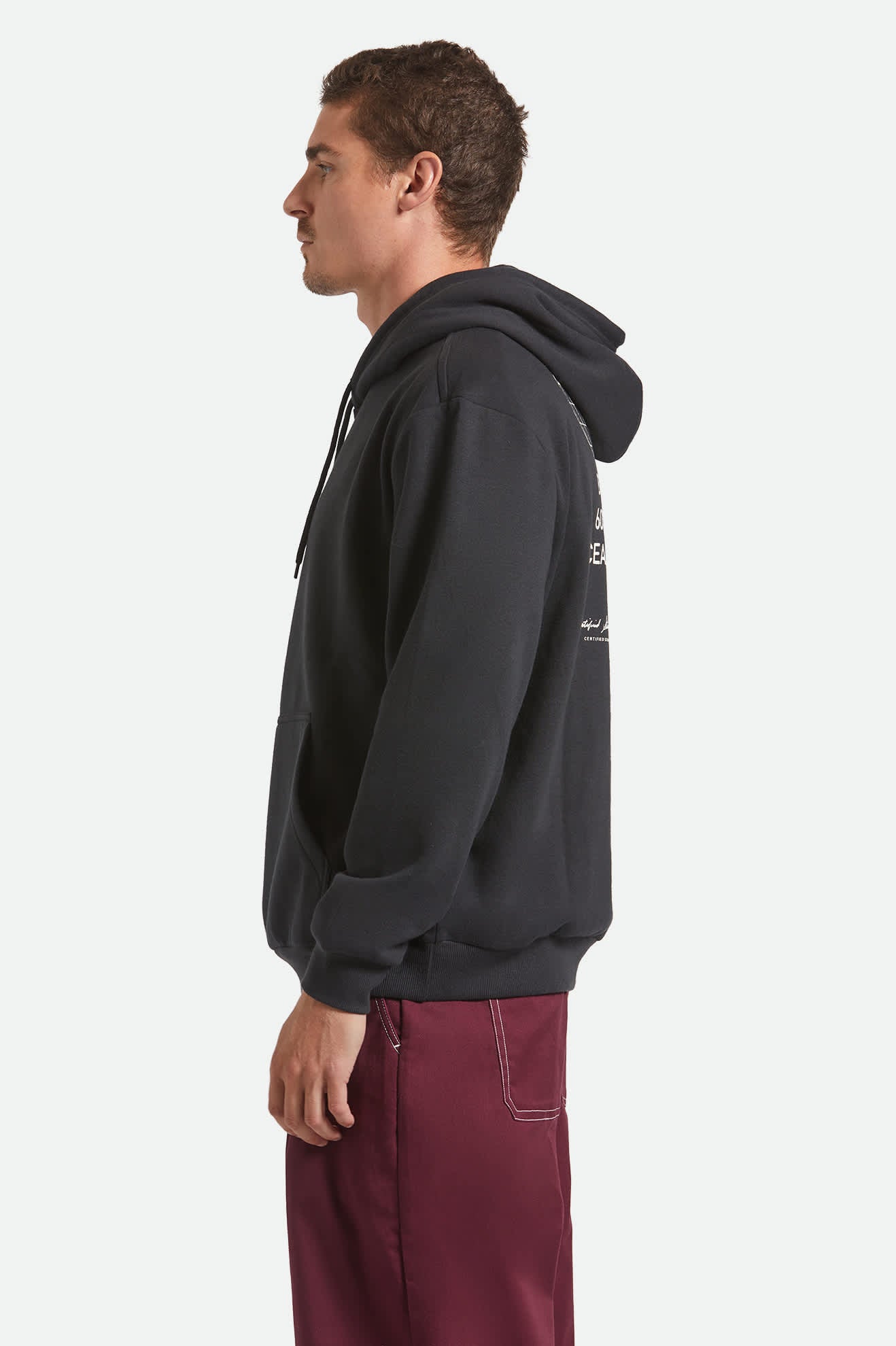 Men's Union Relaxed Hoodie in the color Black - Men's Side View