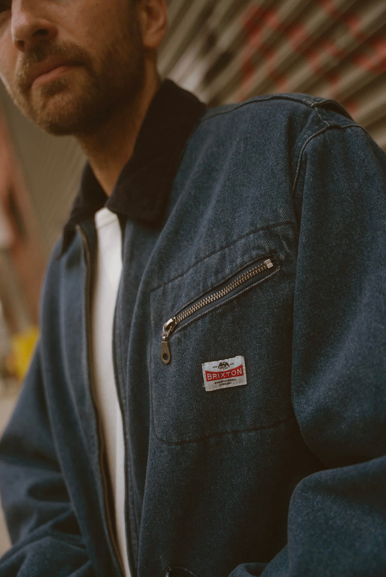 Men's Altered Threads Lined Garage Jacket in the color Medium Wash Denim - Men's Lifestyle image