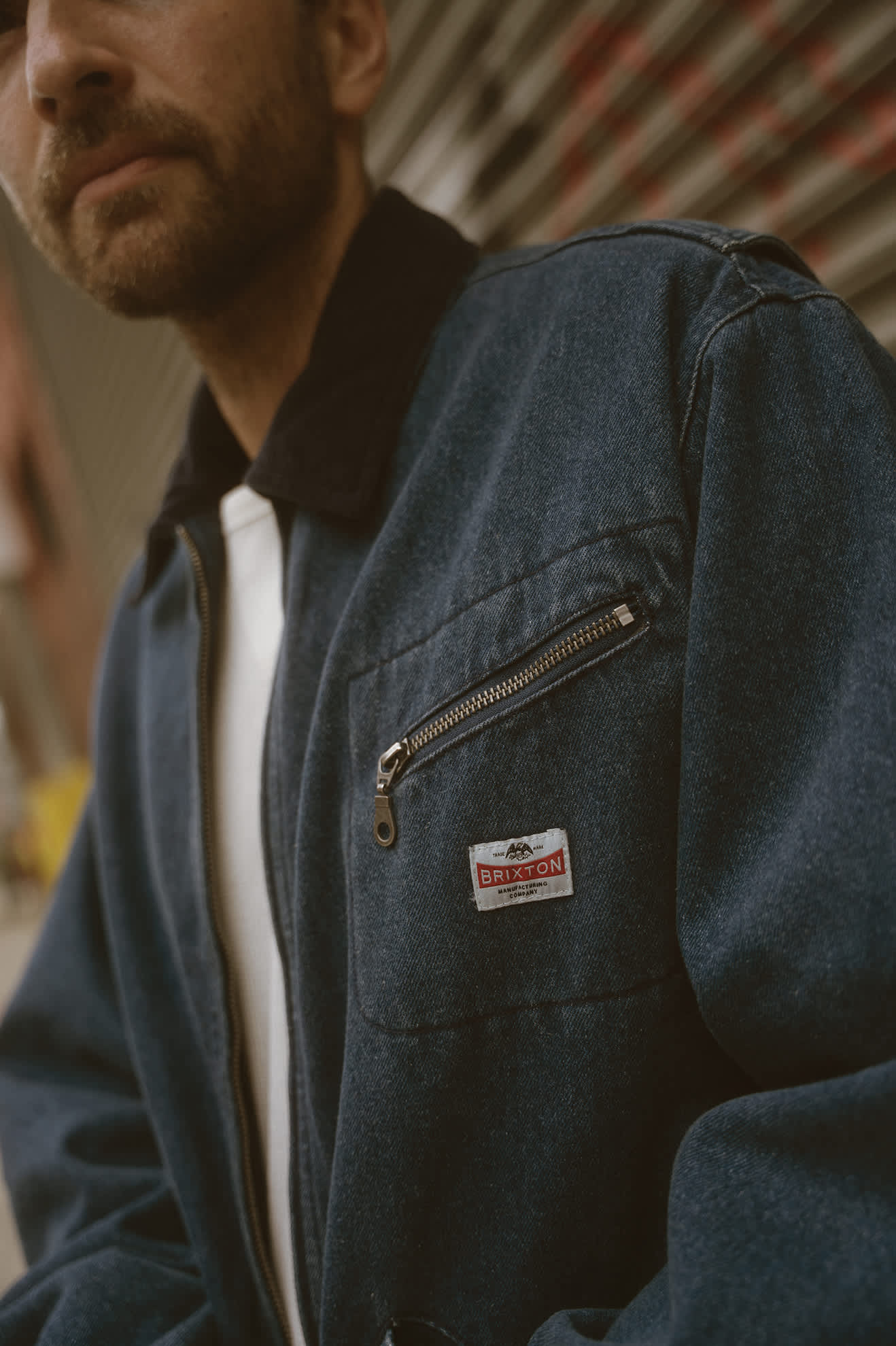 Men's Altered Threads Lined Garage Jacket in the color Medium Wash Denim - Men's Lifestyle image