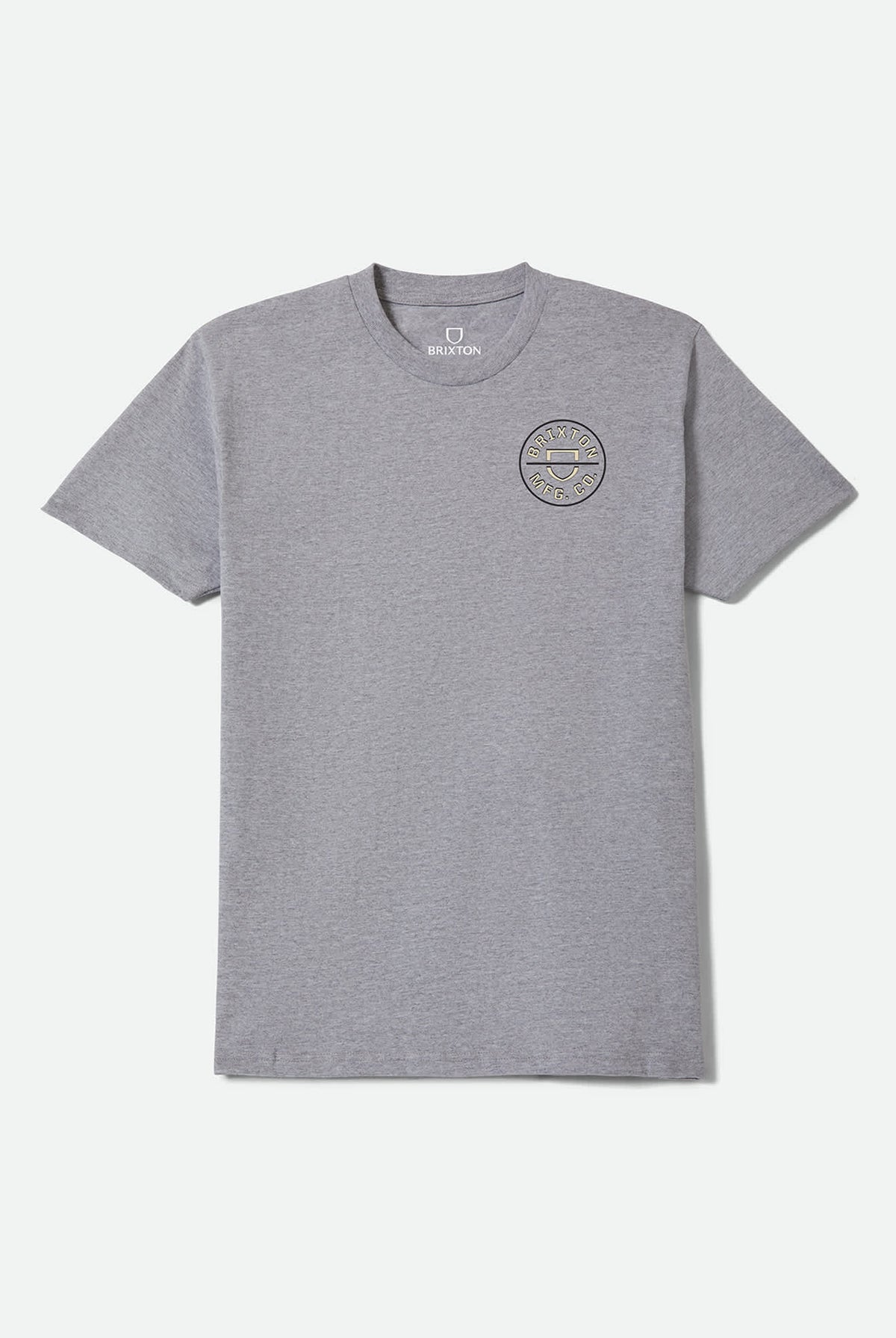 Men's Crest II Standard T-Shirt in the color Heather Grey/Black/Ivory - Front Product View