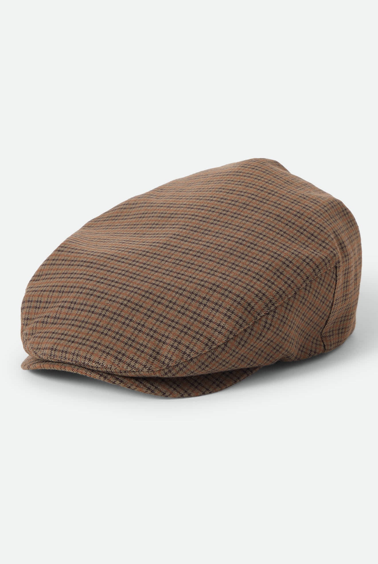 Unisex Hooligan Lightweight Flat Cap in the color Grey/Brown/Gold - Front Product View