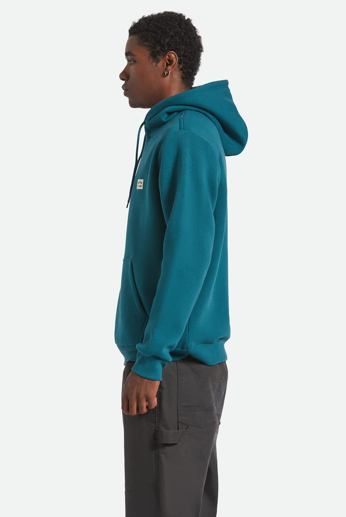 Men's Woodburn Hoodie in the color Night Sage - Men's Side View