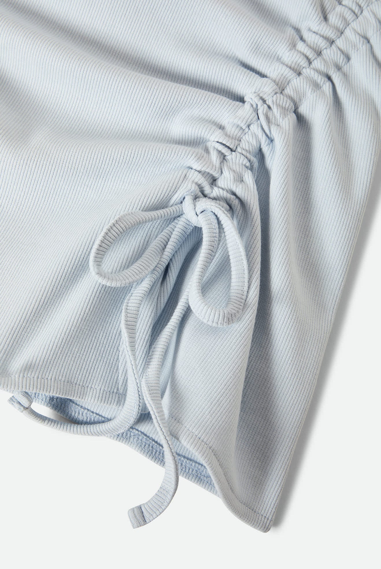 Women's Ribbed Cinch Mini Dress in the color Blue Aura - Additional Laydown image