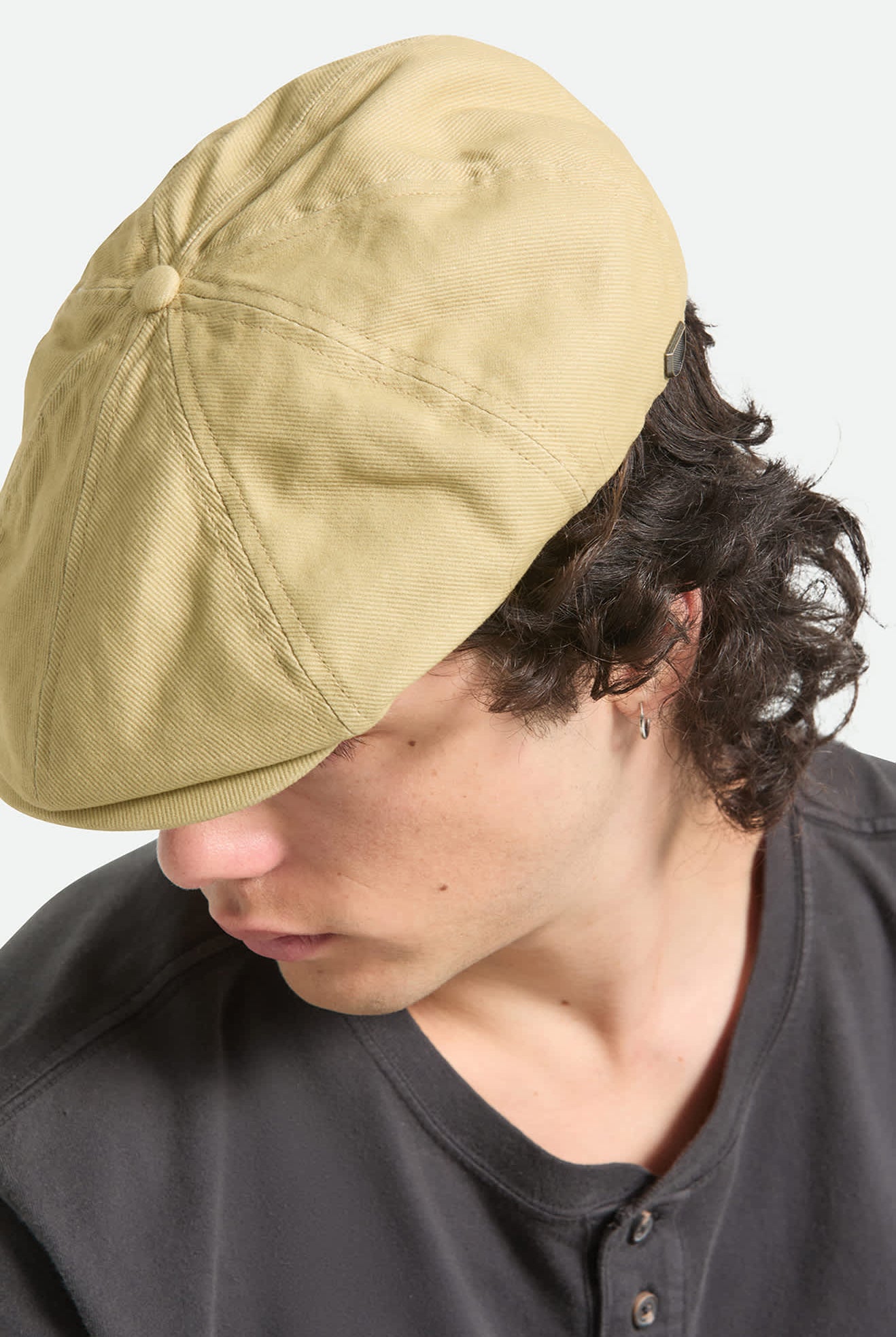 Unisex Brood Lightweight Newsboy Cap in the color Washed Khaki - Additional Fit image