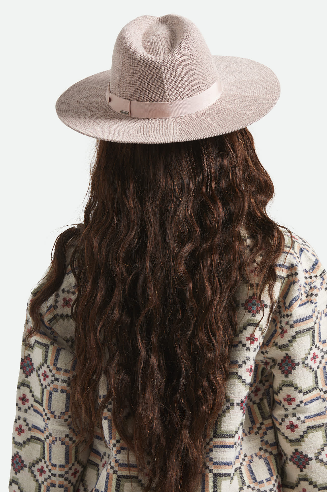 Women's Lyons Knit Packable Hat in the color Chalk Pink - Women's Back View