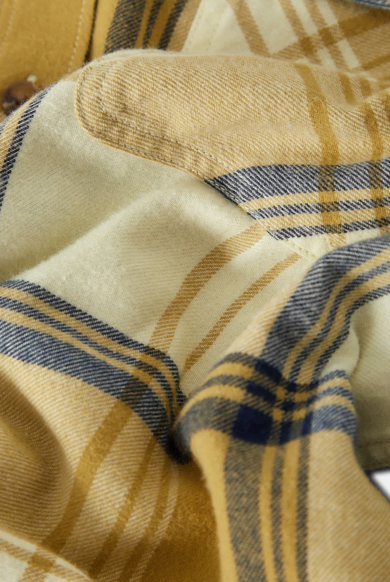 Men's Bowery Lightweight Ultra Soft Flannel in the color Yellow/Dusted Ochre - Additional Laydown image