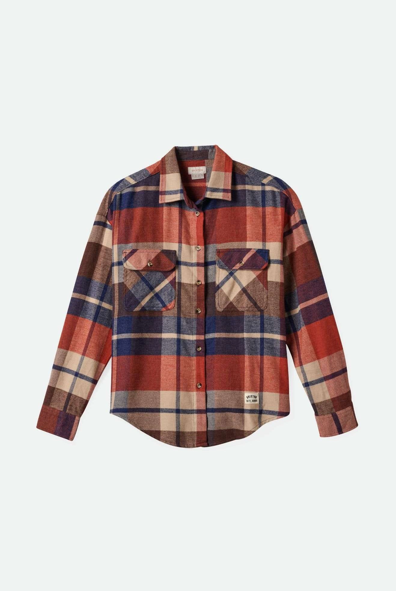 Women's Bowery Women's Classic L/S Flannel - Navy/Mars Red/Whitecap| Main