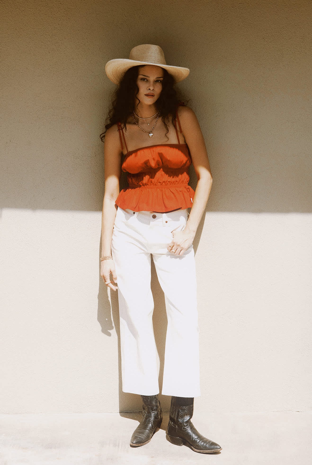 Women's Eden Smocked Top in the color Crimson - Men's Lifestyle image