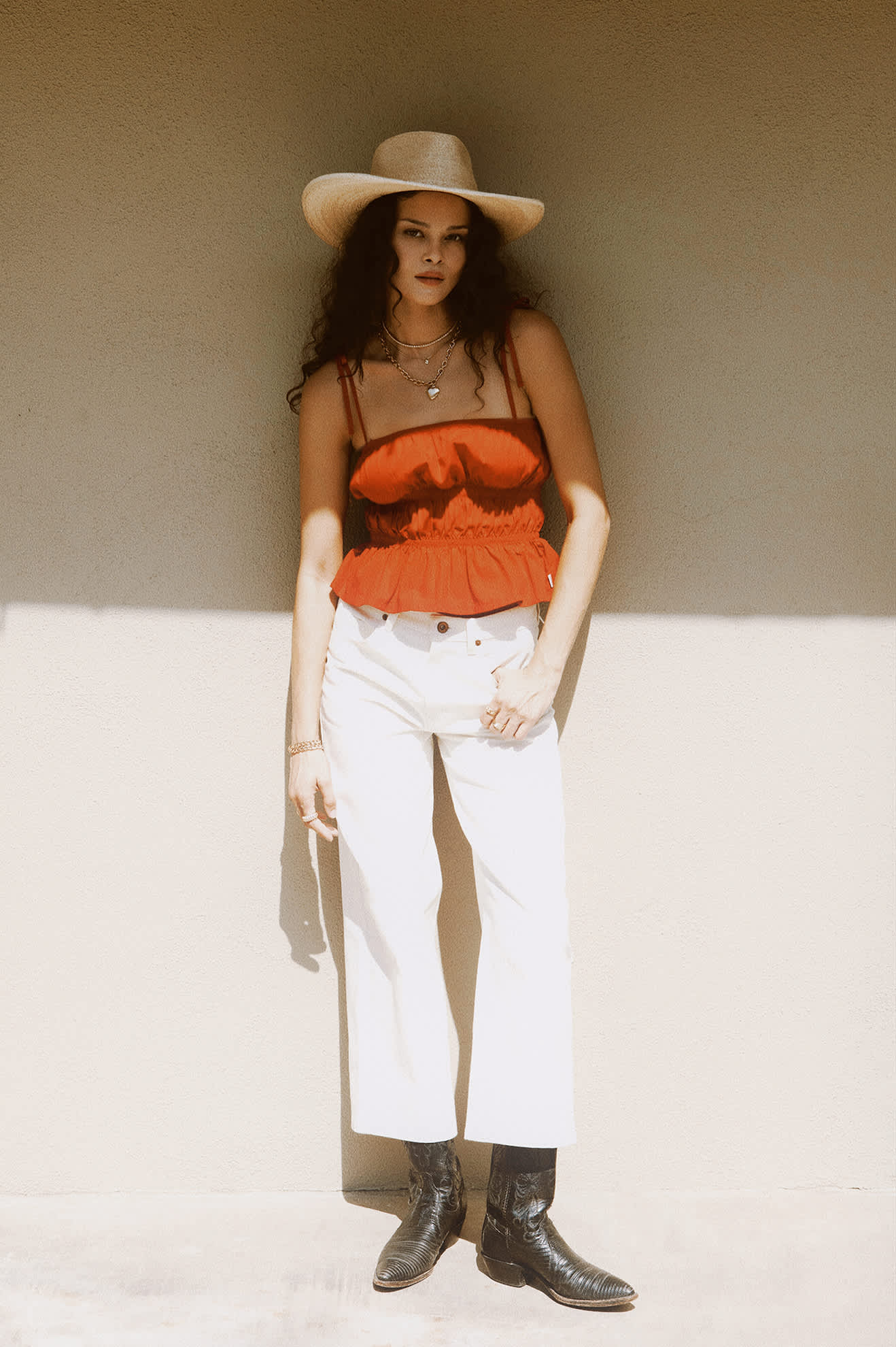 Women's Eden Smocked Top in the color Crimson - Men's Lifestyle image