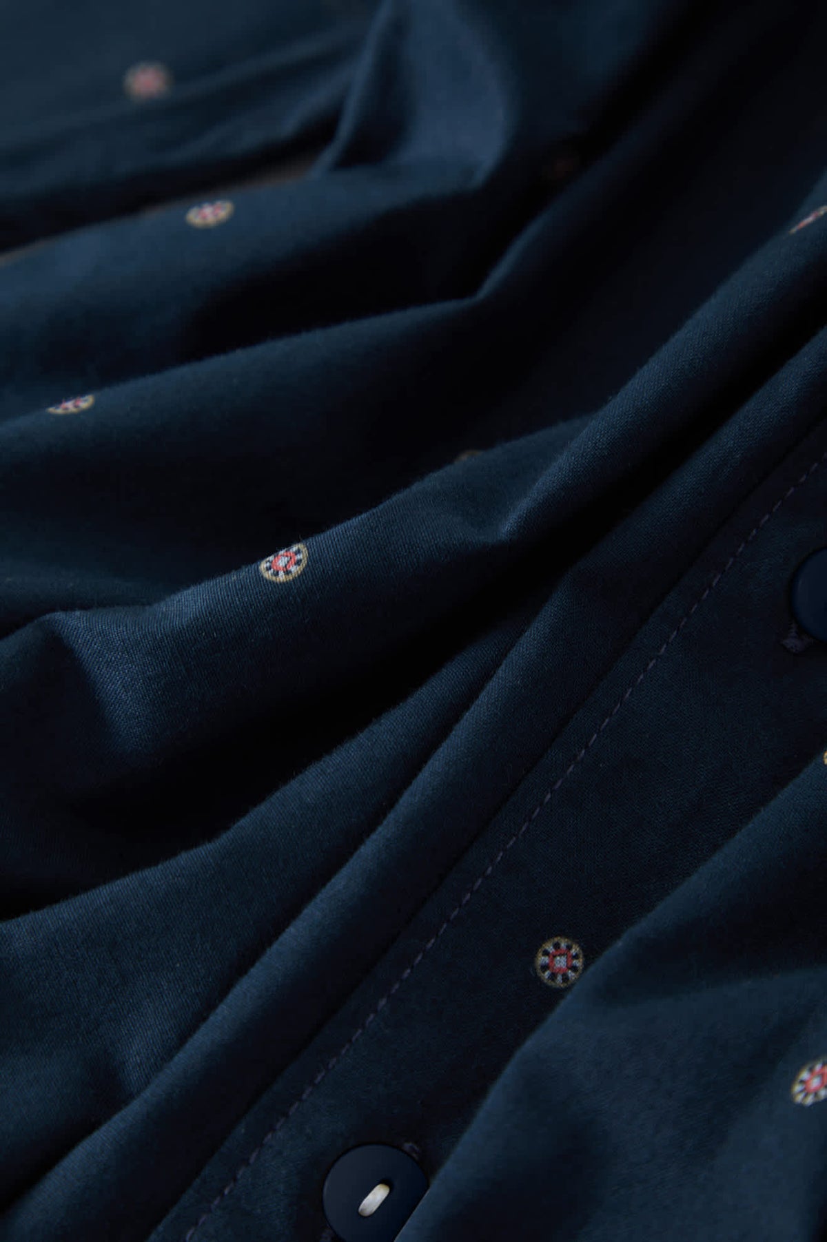 Men's Charter Print Shirt in the color Washed Navy Geo - Additional Laydown image