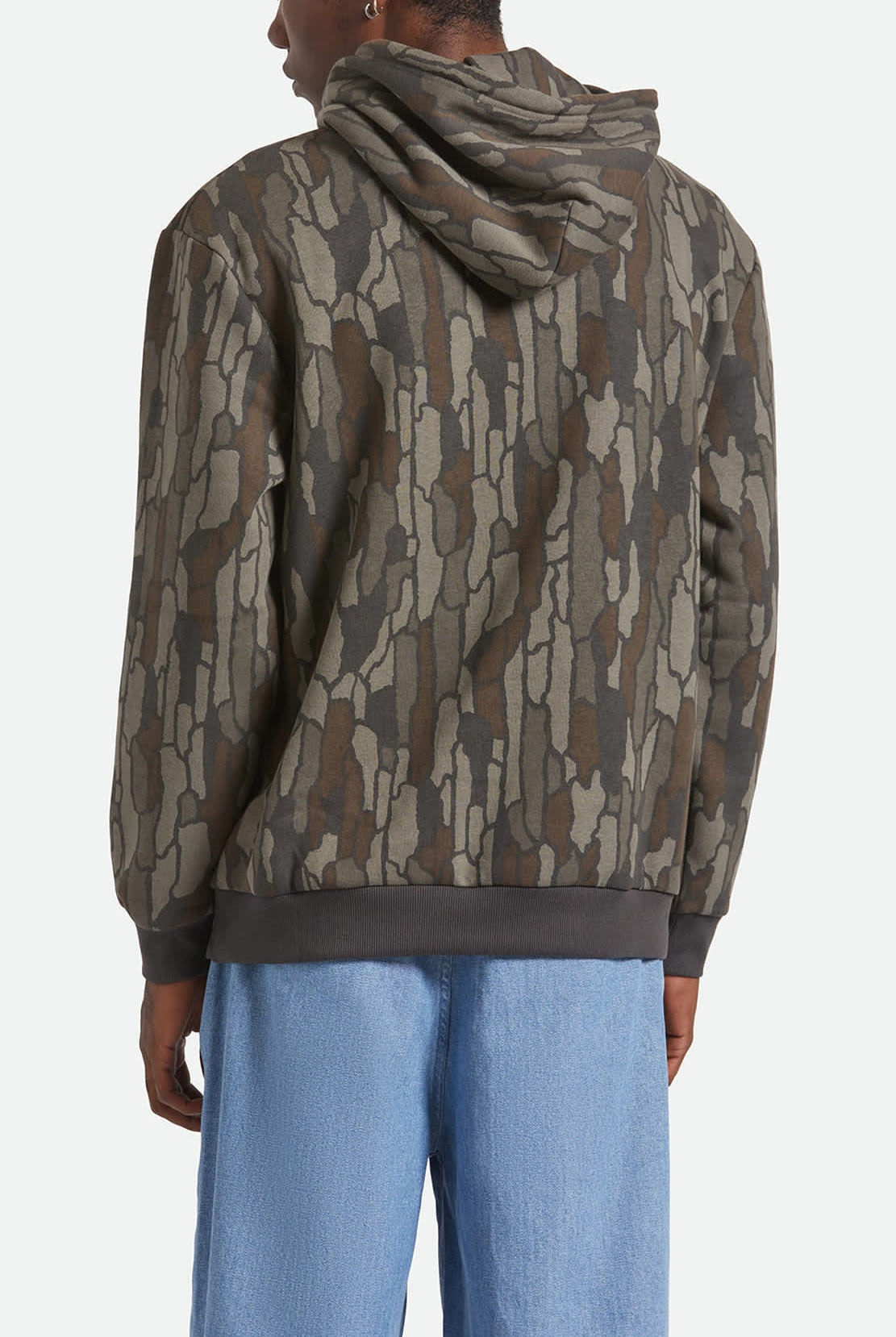 Men's Void Hunter Hoodie in the color Bark Camo - Men's Back View