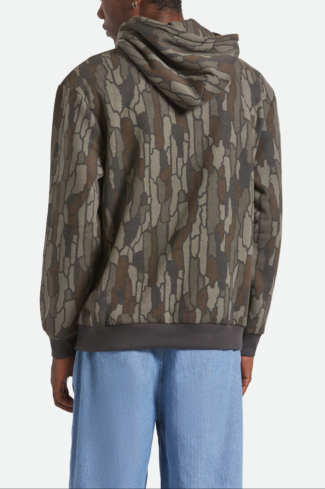 Men's Void Hunter Hoodie in the color Bark Camo - Men's Back View