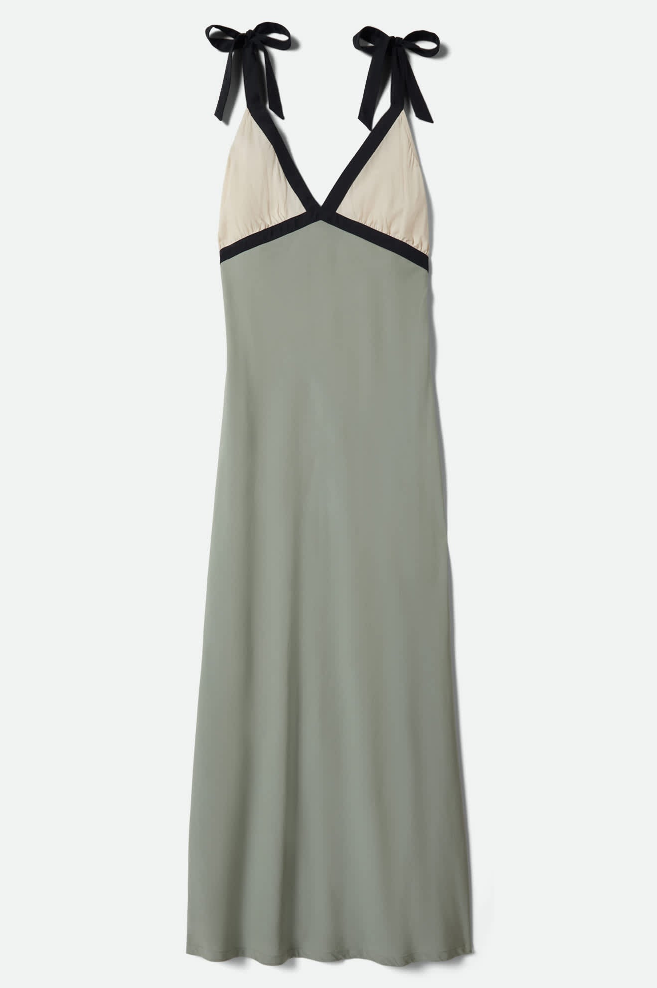 Women's Sunset Tie Slip Dress in the color Sage Green/Whitecap - Front Product View