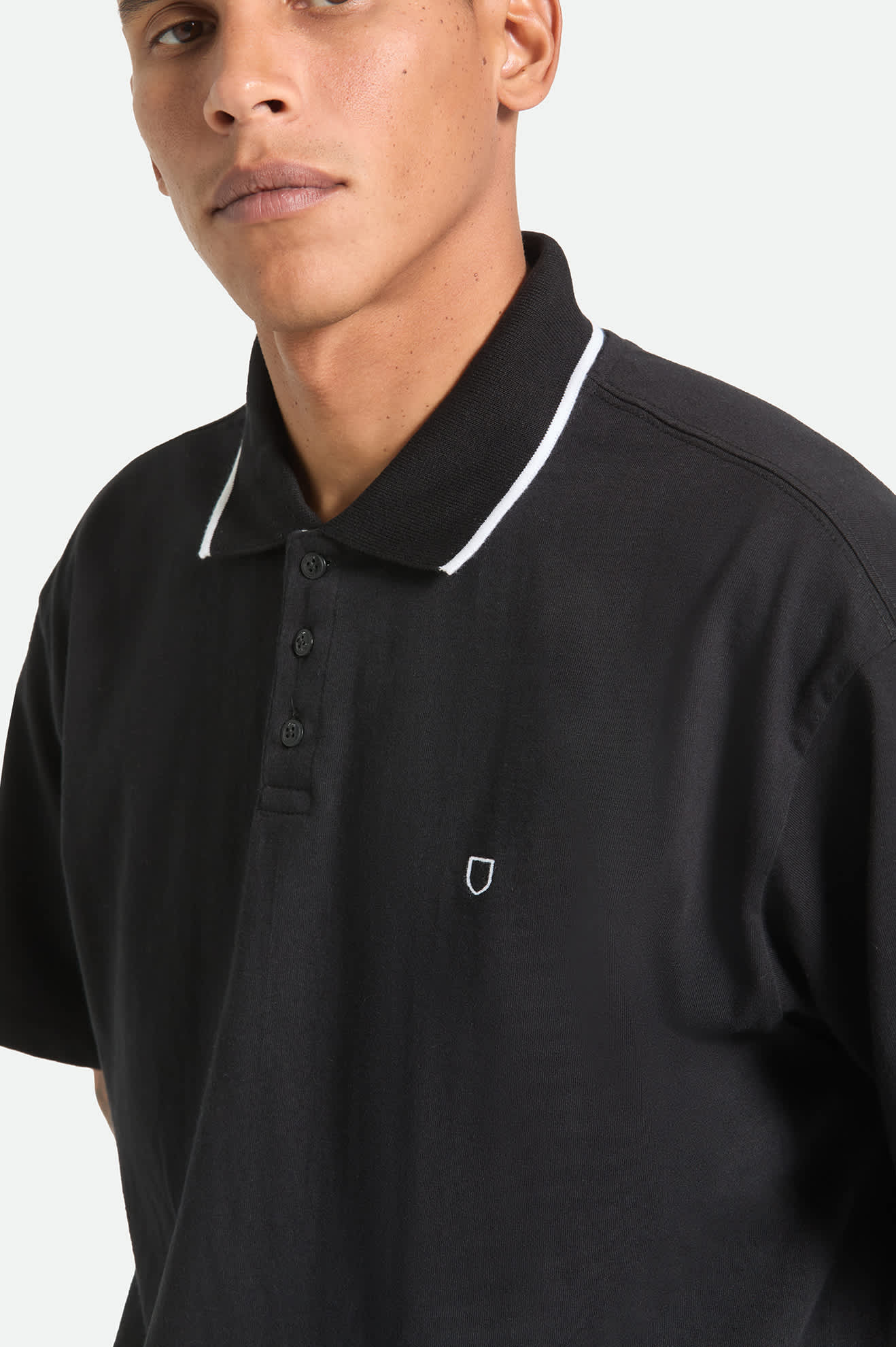 Men's Anton Short Sleeve Polo in the color Black - Additional Fit image