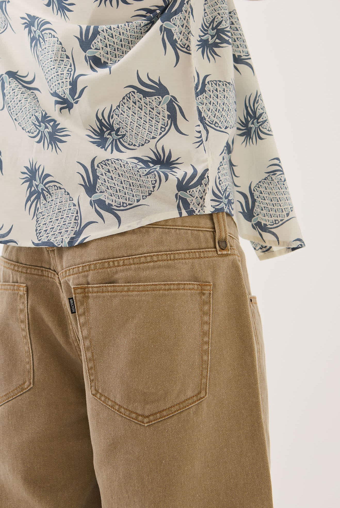 Men's Brixton Relaxed Short in the color Washed British Khaki - Additional Fit image