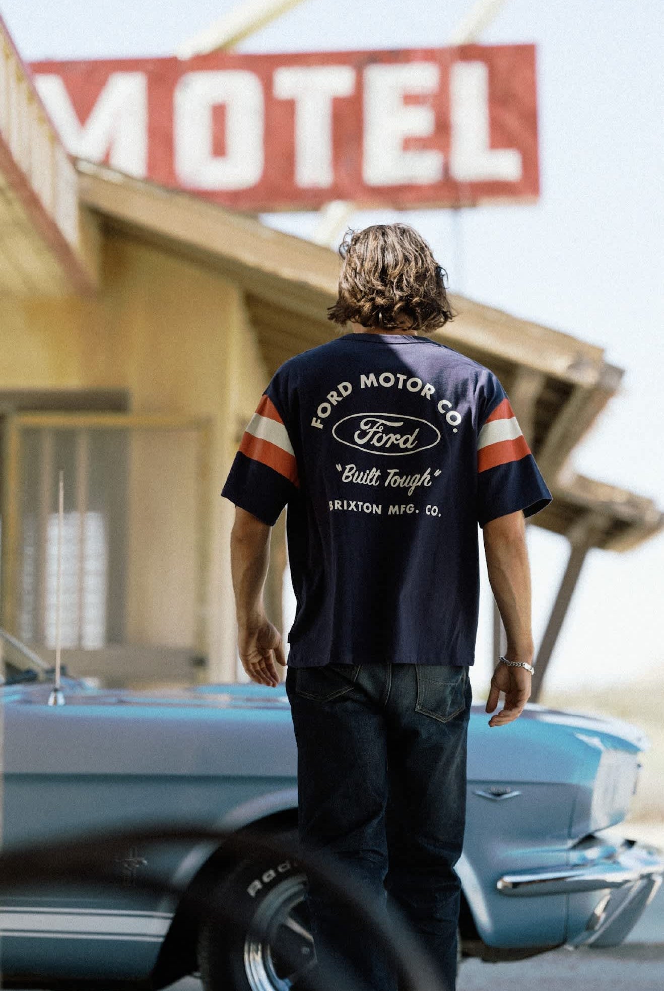 Men's Ford Built Tough Jersey in the color American Navy - Men's Lifestyle image
